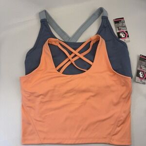 Series 8 Fitness Sports Bra Wire Free Size Large‎ Lot Of (2) Made In USA